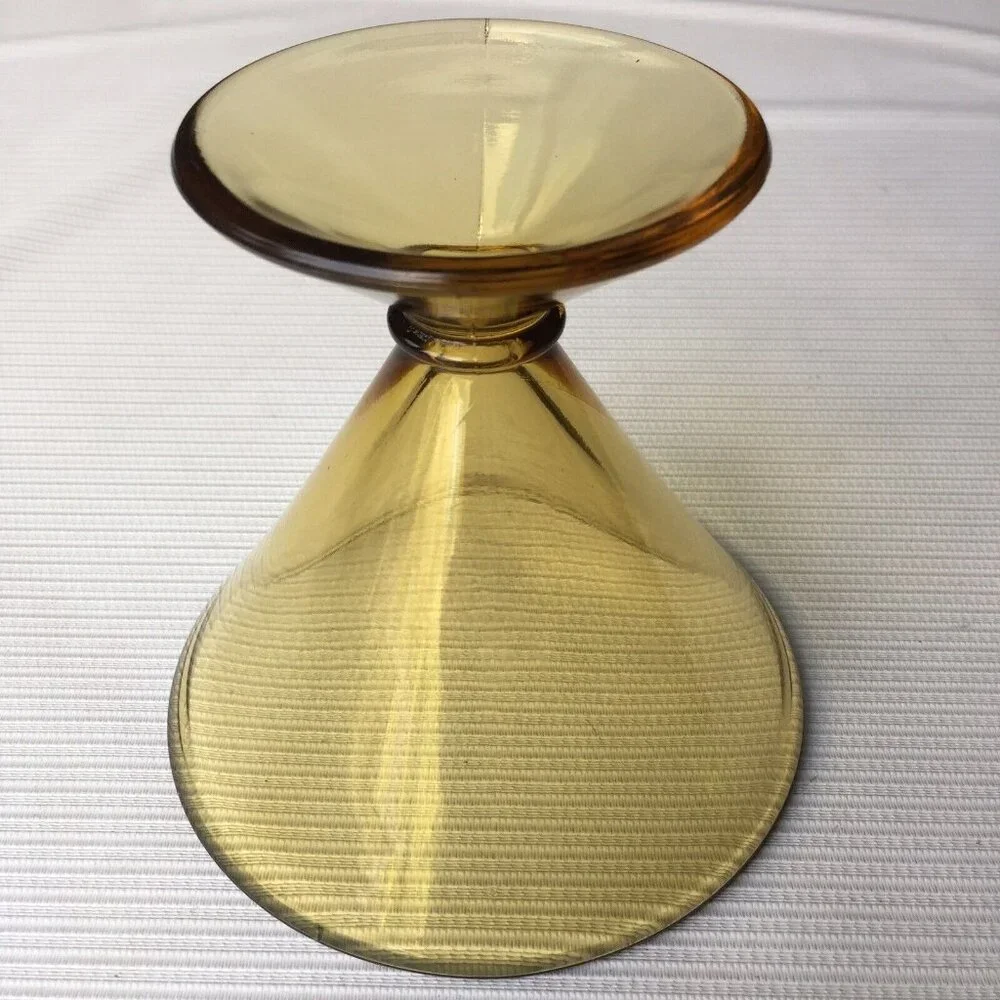 Novelty Martini Glass Gold Goblet Funnel Shape Barware Liquor Cup Retro Vintage